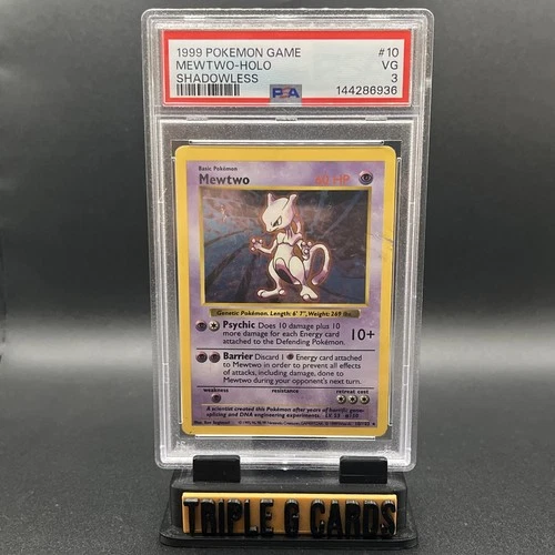 1999 Pokemon Shadowless Mewtwo Holo #10 PSA 3 Base Set🔥