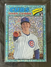 2026 Topps Heritage - Owen Caissie #360 Chrome Aqua Sparkle Refractor (RC)