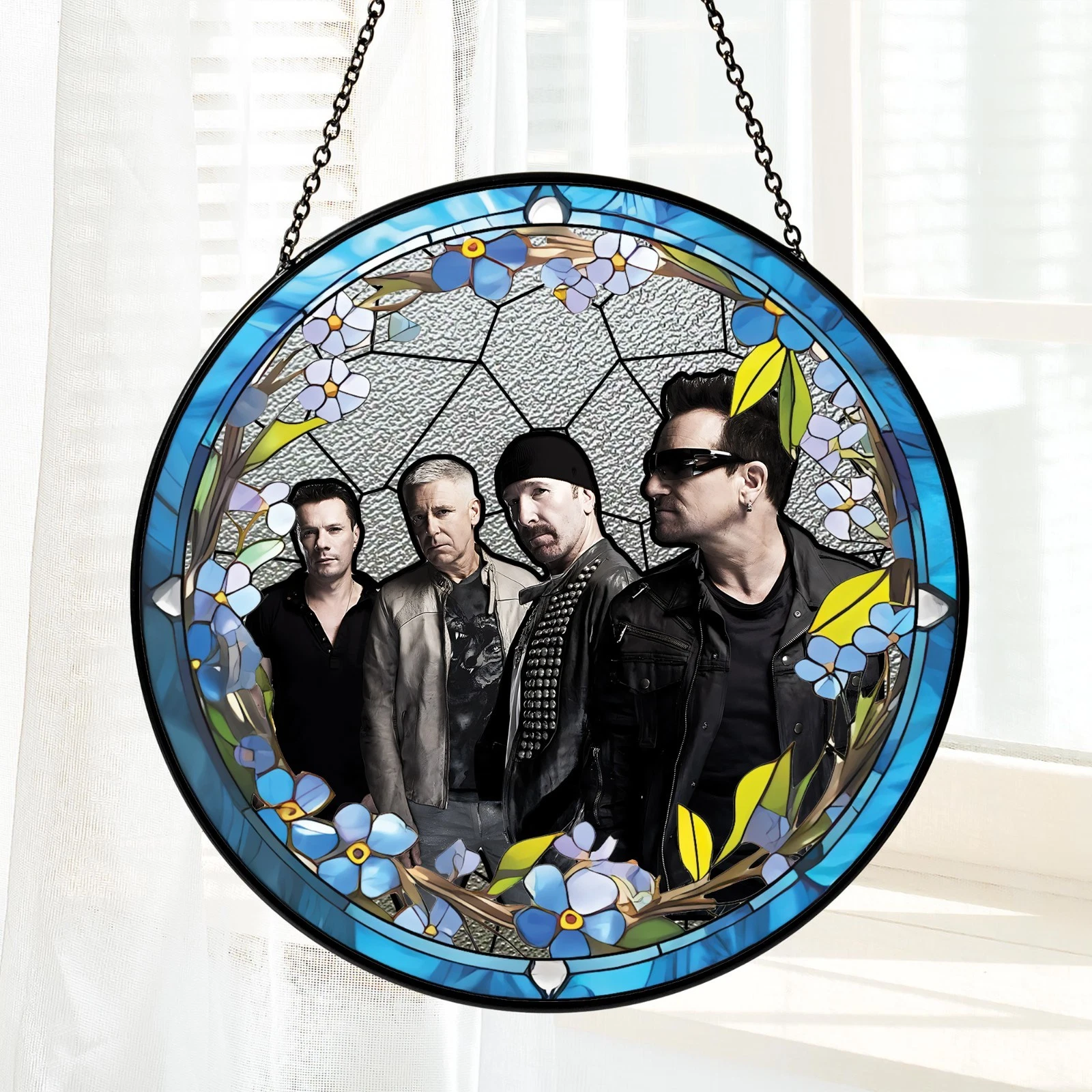 U2 Stained Glass Suncatcher- Home Window Hanging Ornament