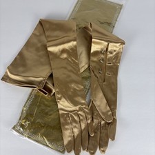 VTG Stix Baer Fuller Opera Gloves Rose Gold 3 Button Size 7 1/2 23" Long