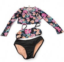 New Art Class Girls Large 10/12 Bikini w Swim Shirt 3PC Swimsuit Set