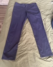 Prada Technical Fabric Pants, Navy Blue, IT 48, subtle sheen, Wrinkle/Water Res.