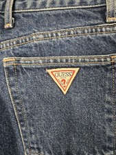 Vintage Guess Jeans Womens 28 Medium Wash Denim High Rise Tapered Slim Fit 1050