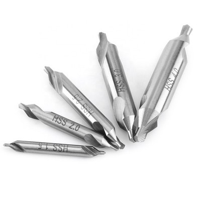 5 Pack Combined Center Drill Bit Set Premium HSS Countersink #1.5/2/2.5/3/4 S