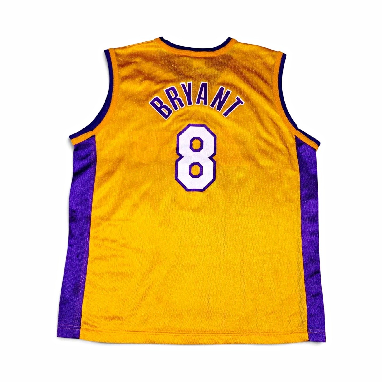 Champion Kobe Bryant #8 Los Angeles Lakers Yellow/Purple NBA Jersey Size 40