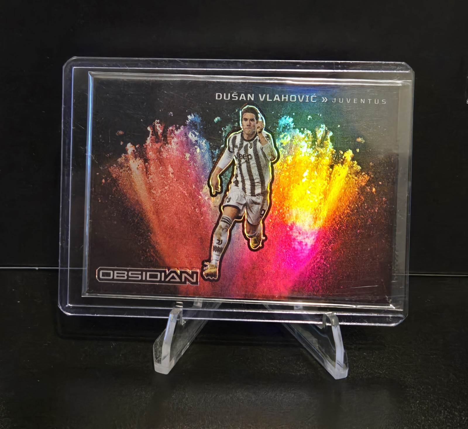 2022-23 Panini Obsidian Black Colorblast Dusan Vlahovic #11