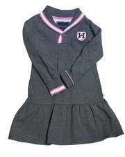 Tommy Hilfiger Girls 6/7 Gray Varsity Sweater Dress Preppy