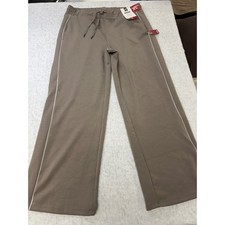 Member's Mark Womens Sandwash Wide Leg Pant Brown XL NWT Side Piping Drawstring