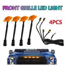 ‌4X Amber Yellow LED Front Grille Running Lights Kit for Ford F150 Raptor Style
