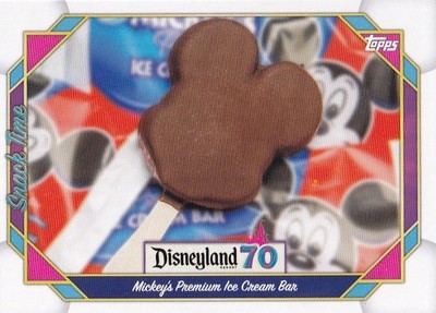 MICKEY'S PREMIUM ICE CREAM BAR TOPPS DISNEYLAND 70TH SNACK TIME BASE #100 2025