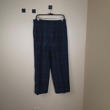 Vintage Giorgio Sant Angelo Wool Pleated Plaid High Rise Trousers Size 14