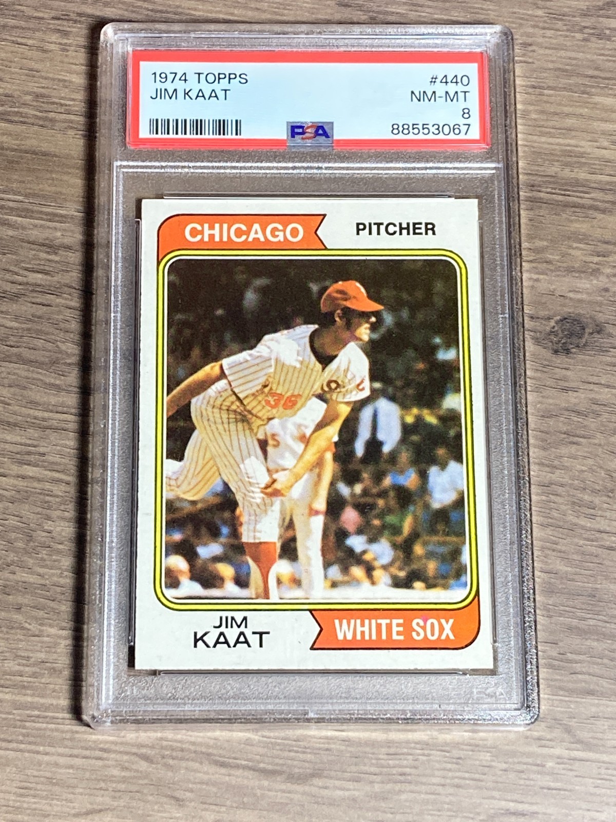 Jim Kaat 1974 Topps PSA 8 NM-MT Graded Card Chicago White Sox HOF #440