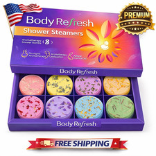 Shower Steamers Aromatherapy - 8 Pack Shower Bombs with Essential Oils, Christma