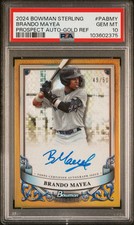 2024 Bowman Sterling Brandon Mayea Auto Gold /50 PSA 10 Pop 1