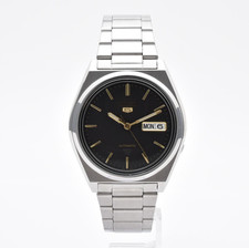  EXCELLENT 5 Vintage Seiko 5 7S26-8760 Day/Date Black Men  s Automatic Watch JPN