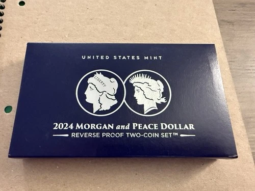 2024 S Reverse Proof $1 Morgan and Peace Silver Dollar 2pc Set W/COA