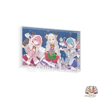 Re:Zero Cast Acrylic Block Christmas Costume Ver.