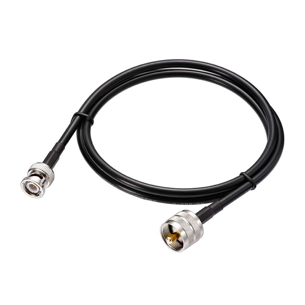 Eightwood UHF PL259 Male to BNC Male Cable RG58 Coax 3 Feet for CB Radio, Ham...