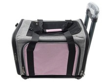 BNISE LD-9140 EXPANDABLE PUPPY AND CATS UNDER 26LBS ROLLING PET CARRIER PINK