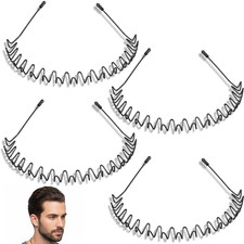   4Pack Metal Headband for Men Wavy Wire Hair Band Non Slip Elastic Accessory   