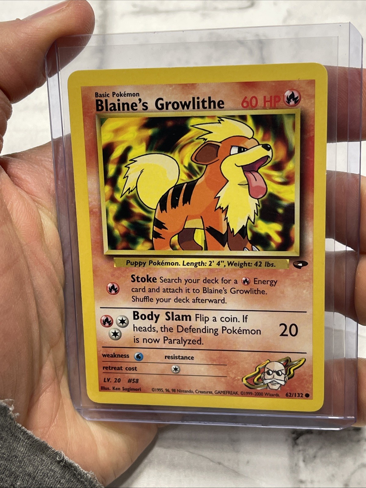 Pokémon Card Gym Challenge 62/132 BLAINE'S GROWLITHE Pokemon TCG Common NM/MT