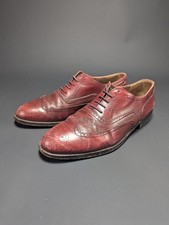 Vintage BALLY Scribe Wing Tip Brogue Dress Shoes size 9.5 Oxblood Calf Leather