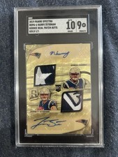 2019 Panini Spectra 1/1 Jarrett Stidham RC Patch Auto RPA N’Keal Harry SGC 9/10