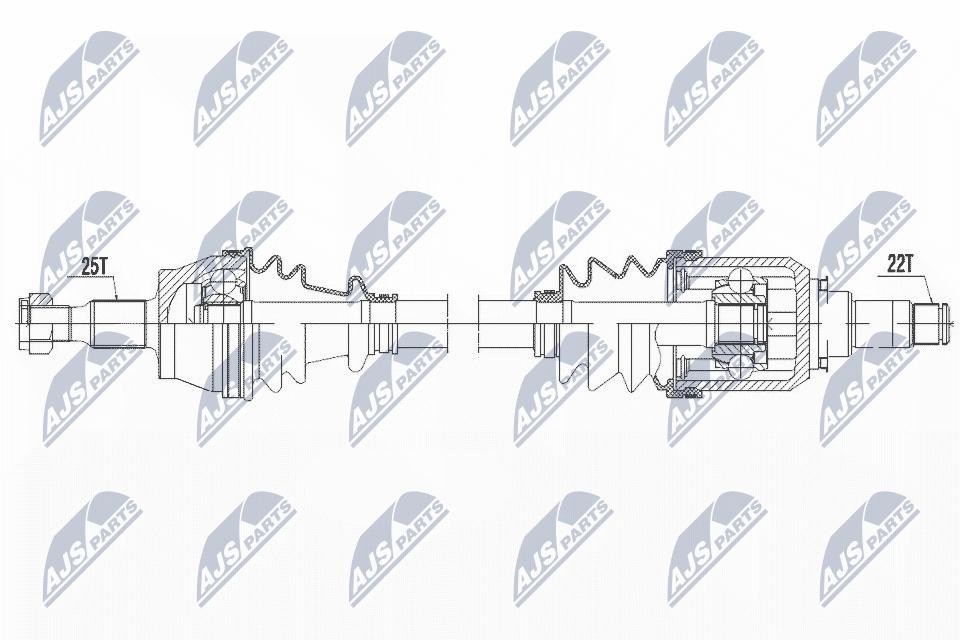 NTY Driveshaft NPW-ME-106 For Mercedes-Benz Front Axle Left 604 mm