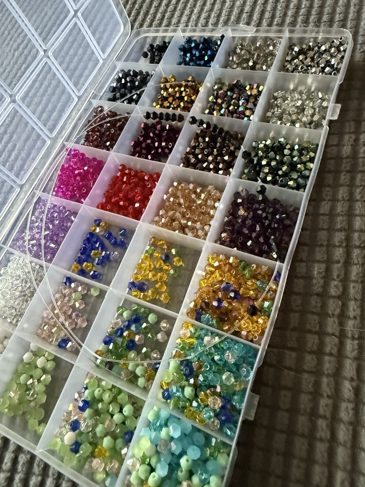 Beads - Storage Boxes - Huge Lot 6 Boxes Beads For Jewelery