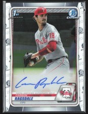 Carson Ragsdale 2020 Bowman Draft Chrome Auto #CDA-CRA Philadelphia Phillies