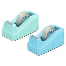 2pcs Tape Dispenser Desk, Small Tape Dispenser Cute Desktop, Light Blue Tone