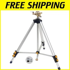Adjustable 48-Inch Metal Sprinkler Tripod with QuickConnect for Large Lawns