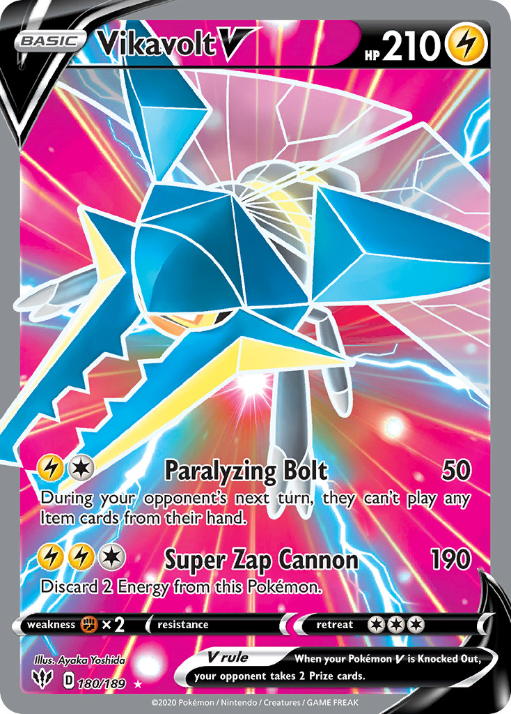 Vikavolt V 180/189 Ultra Rare Darkness Ablaze Pokemon Holo Near Mint