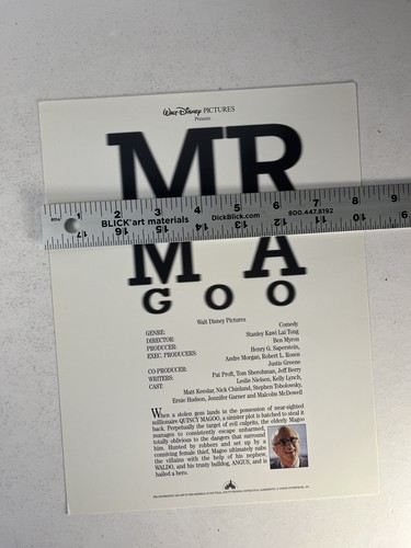 Mr. Magoo (1997) Disney Pressemappe Promokarte ~ Leslie Nielsen Film Erinnerungsstücke - Bild 4 von 4