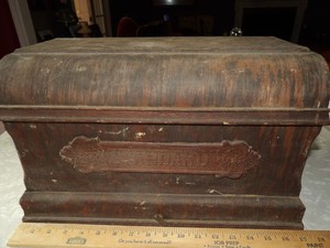 Vintage Sewing Machine Cover Lid Standard treadle top only wood wooden primitive