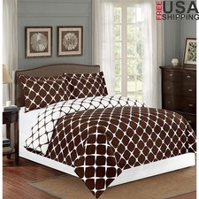 Soft Microfiber Duvet Cover Set W/ Button Closure 3 Piece Pillow Shams New