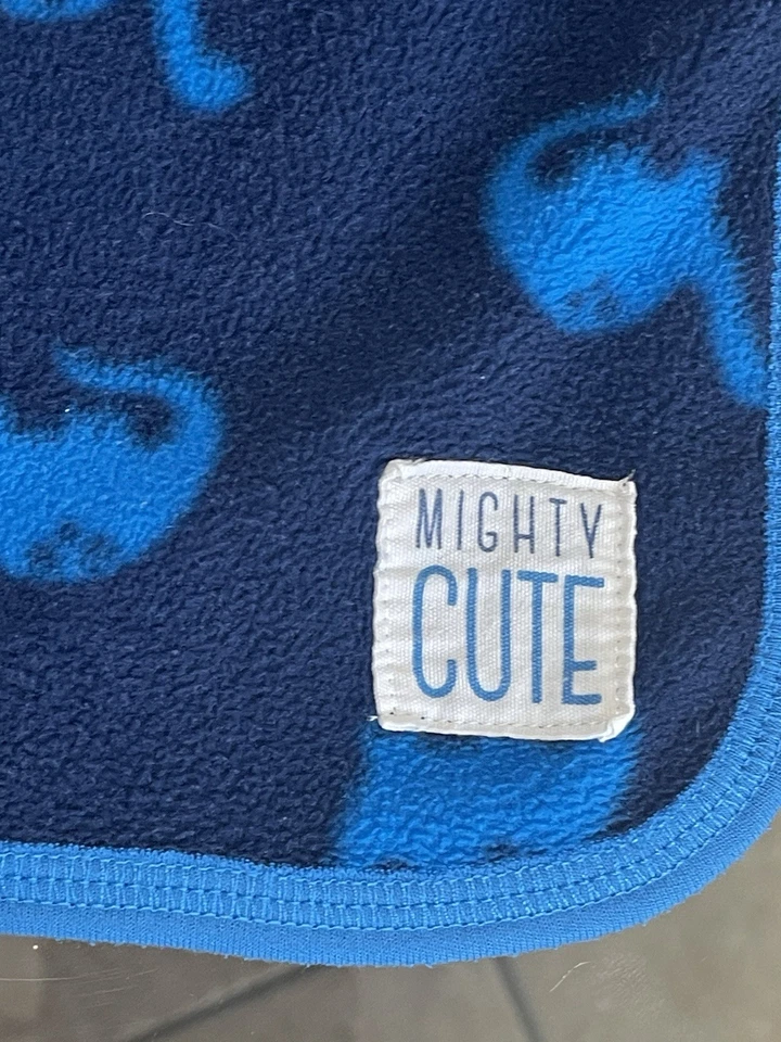 Carters Just One You Mighty Cute Blanket Blue Dinosaur Fleece Baby 27.5x30.5 - Image 2 of 4