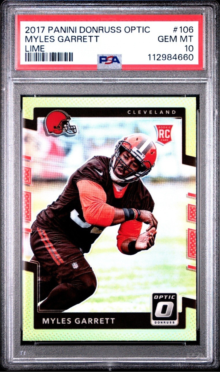 Rare 2017 Optic Myles Garrett Lime Very Low Pop Of 12