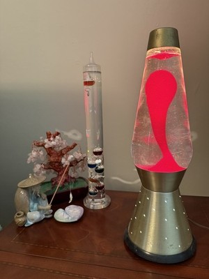 Lava Lite Lamp Vintage RARE Red & Gold Starlite Century 1972