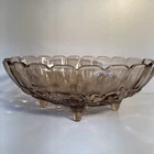Vintage Indiana Glass Light Brown Glass Footed Fruit Bowl, MCM