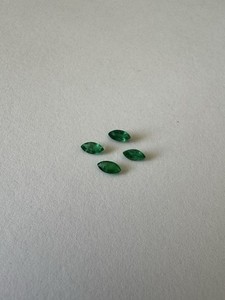 Lot Of 4 Pieces Loose Natural Green Emerald Marquise Shape. Weight .33 Carats.