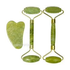 Natural Jade Gua Sha Beauty Facial Roller Gua Sha Board Set Face Massager Tool