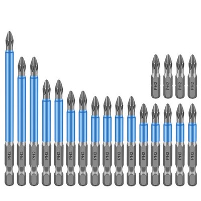 20-Piece Phillips Magnetic Screwdriver Bits, 1/4 inch Hex Shank S2 Alloy Stee...
