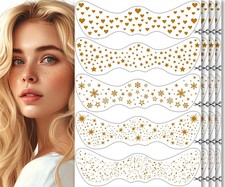 20PCS Glitter Freckles Face Tattoo, 4 Sheets/5 Styles Face Glitter Freckles for