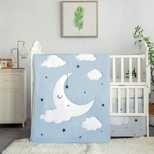 Sleeping Moon Baby Nursery Crib Bedding Set, 3 Piece Standard Size Crib Beddi...