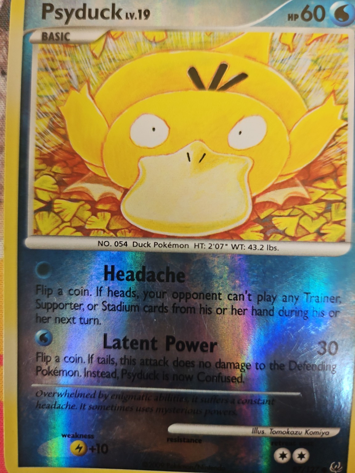 Psyduck 87/127 Platinum Reverse Holo English Pokemon Tomokazu Komiya