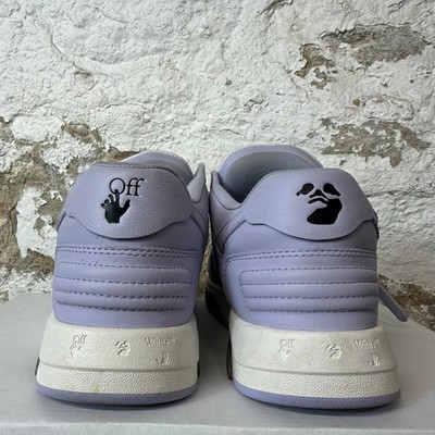 Off-White Purple White Low Top Lace Up Leather Athletic Sneakers Men