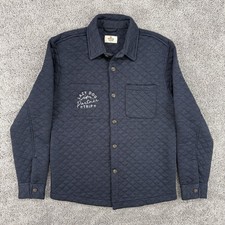 Marine Layer Corbet Quilted Overshirt Men  s S Navy Long Sleeve Button Up Classic