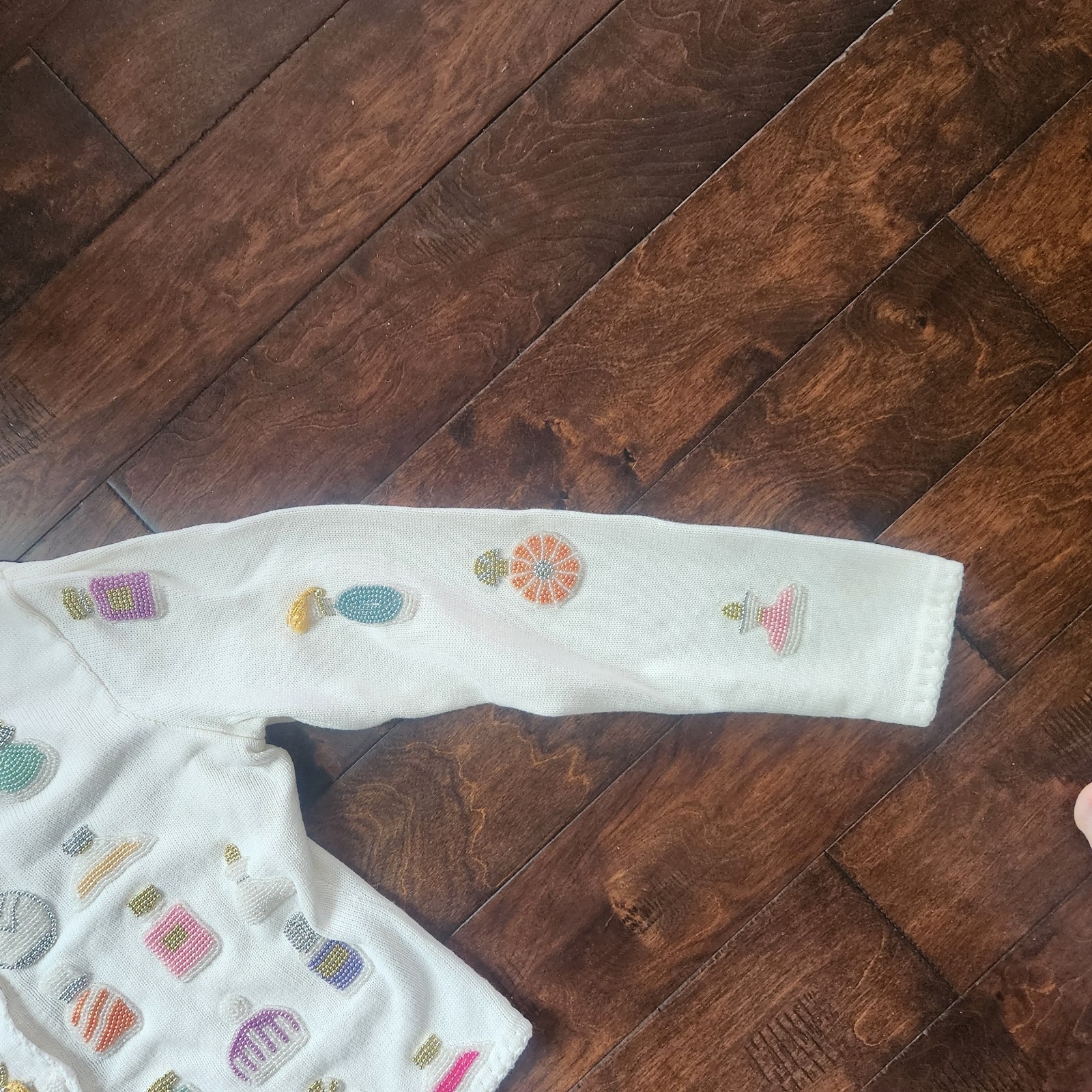 Vintage Michael Simon  Perfume Bottle Cardigan Women Large, Beaded