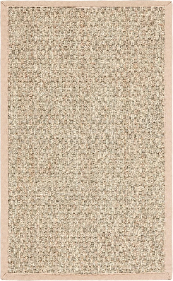 Alfombra ecológica de pastos marinos tejido canasta 3x5 - natural Foto 2 de 4